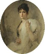 Friedrich August von Kaulbach A portrait of a lady painting